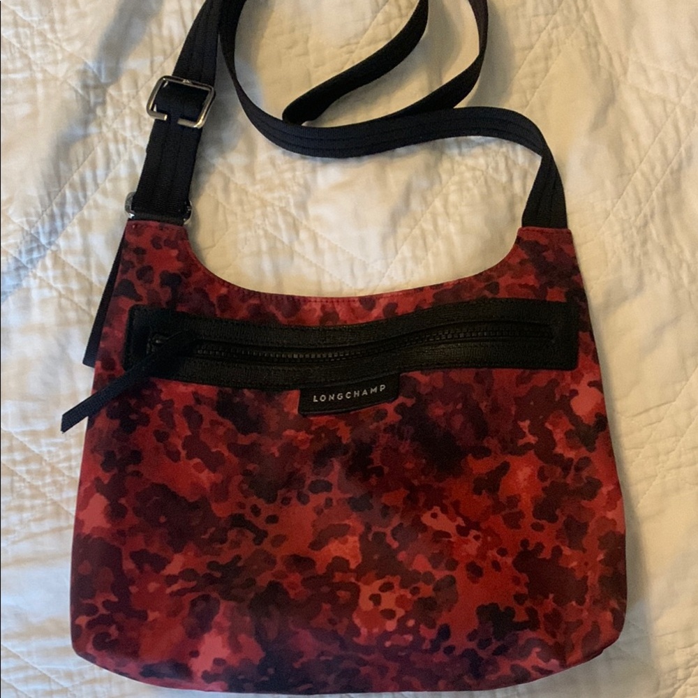 Longchamp Red and Black Crossbody Bag